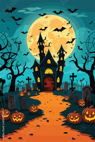 Halloween Background, Illustrator Vector, pumpkin.