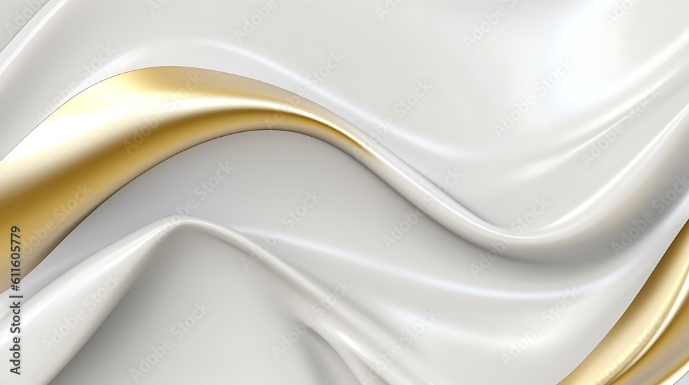 Obraz premium Abstract white luxury liquid Wave Background. Generative AI