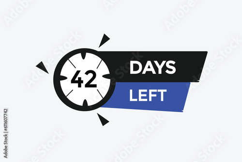 42 days left countdown template,42 day countdown left banner label button eps 42 