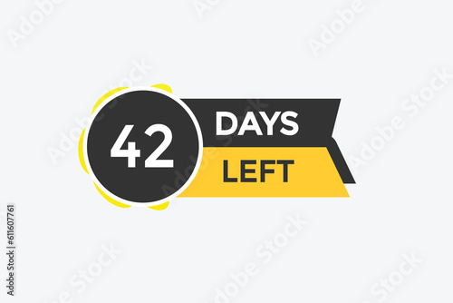 42 days left countdown template,42 day countdown left banner label button eps 42   © Mustafiz