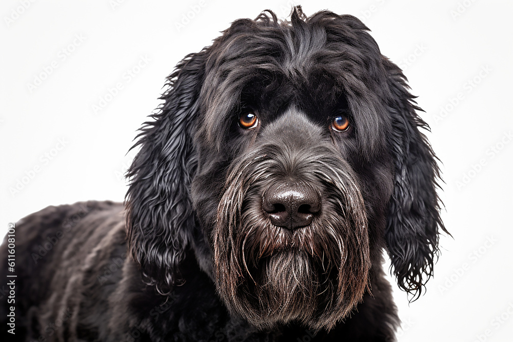 portrait of a Black Russian Terrier Dog portrait of a Black Russian Terrier Dog