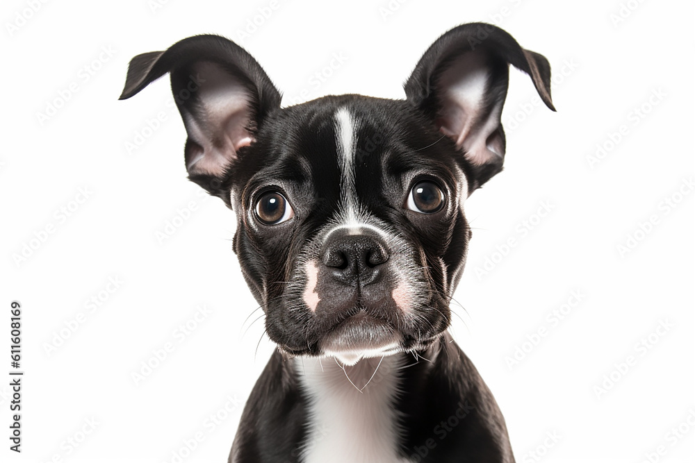 Portrait of a Boston terrier dog 