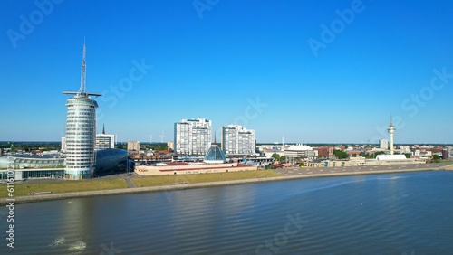 Bremerhaven - Hotel Sail City Aerial view with the drone of the skyline of Bremerhaven