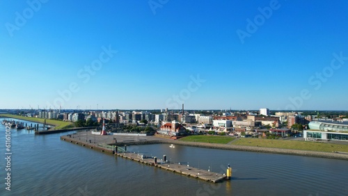 Bremerhaven - port facilities Aerial view with the drone over the ports of Bremerhaven © Bärbel