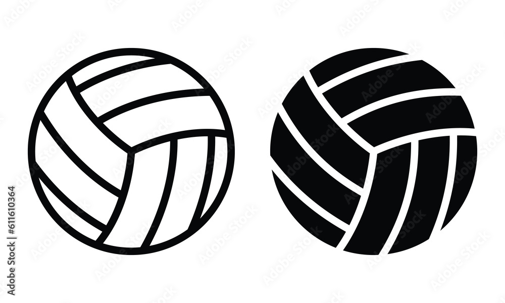 Volleyball icon with outline and glyph style.