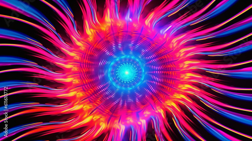 Abstract fractal background, Psychedelic flow design created with generative ai