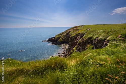 Knockadoon Cliff and sea Walk in East Cork, Ireland, Summer