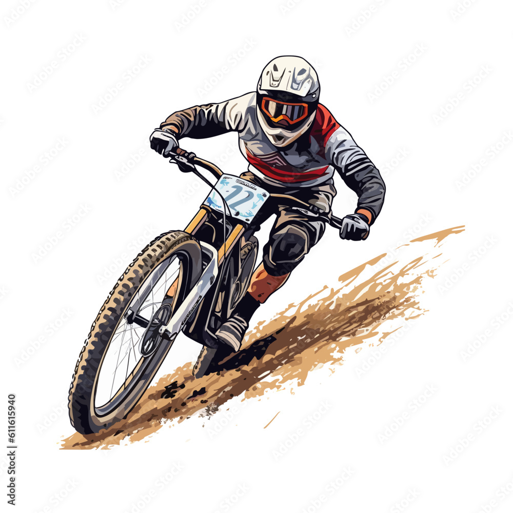 Cartoon Mountain Biking