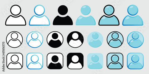 Avatar, people, user icon vector set with trendy styles such as line, solid, flat, filled line, and colored line. Use for website design, logo, and app. Vector illustration EPS 10