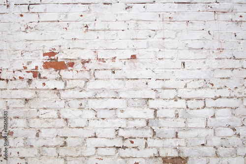 White grunge old brick wall texture background