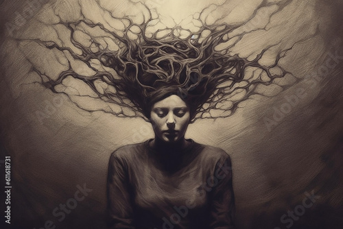 illustration of a person with Psychosis