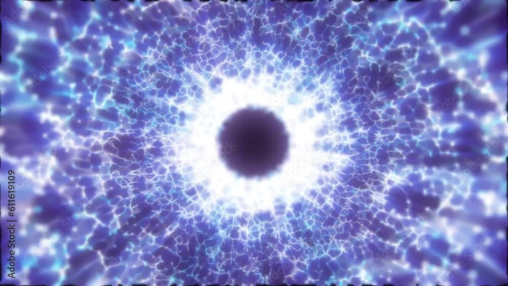 Abstract blue energy tunnel made of particles and a grid of high-tech lines with a glowing background effect, video 4k, 60 fps Abstract blue energy tunnel made of particles and a grid of high-tech lines with a glowing background effect, video 4k, 60 fps
