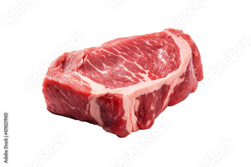 Meat slice isolated on transparent background, Generative AI