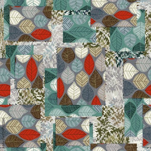 Colour  full background  leaf fabric pirnt design 