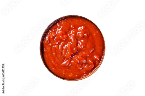 Tomato sauce passata - traditional sauce for italian cuisine.  Isolated, transparent background