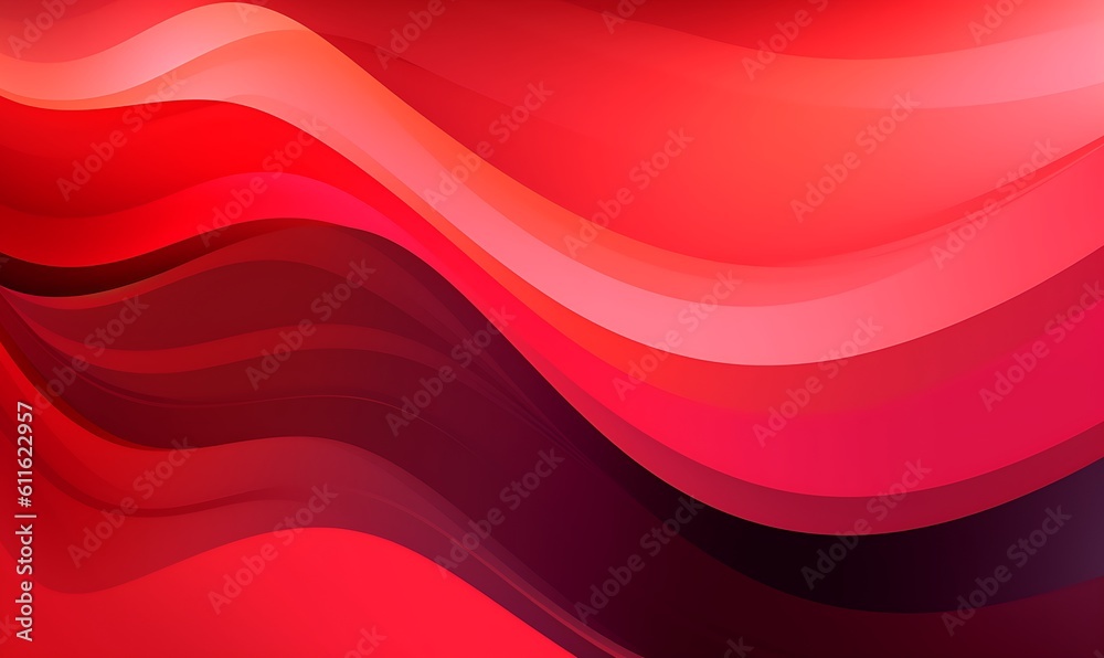 Fototapeta premium Abstract red orange liquid Wave Background. Generative AI
