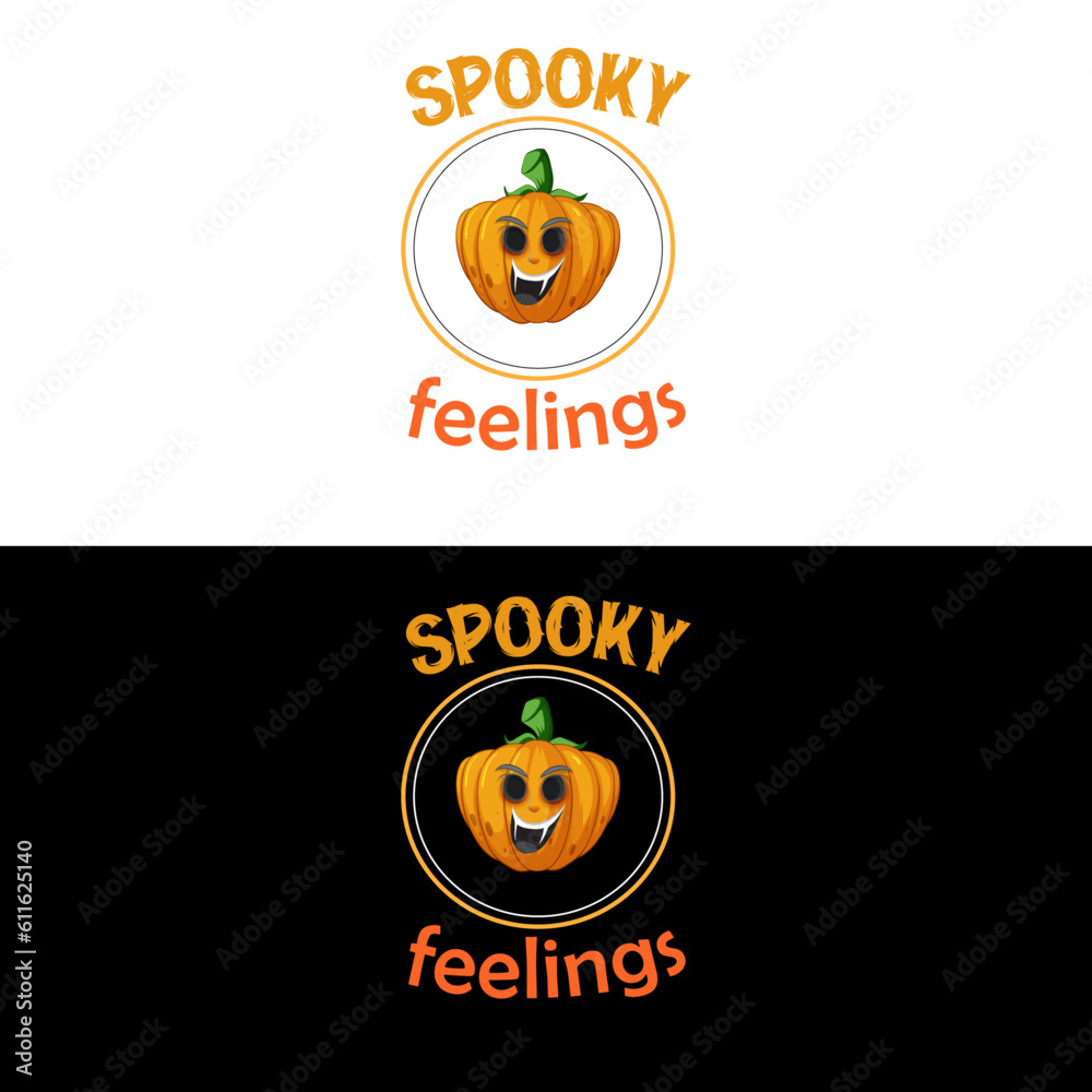 Fototapeta premium Halloween t shirt design Spooky Feelings