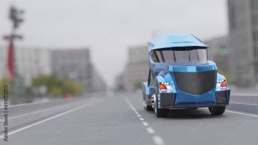 3d visualization of a truck driving on the highway 3d visualization of a truck driving on the highway