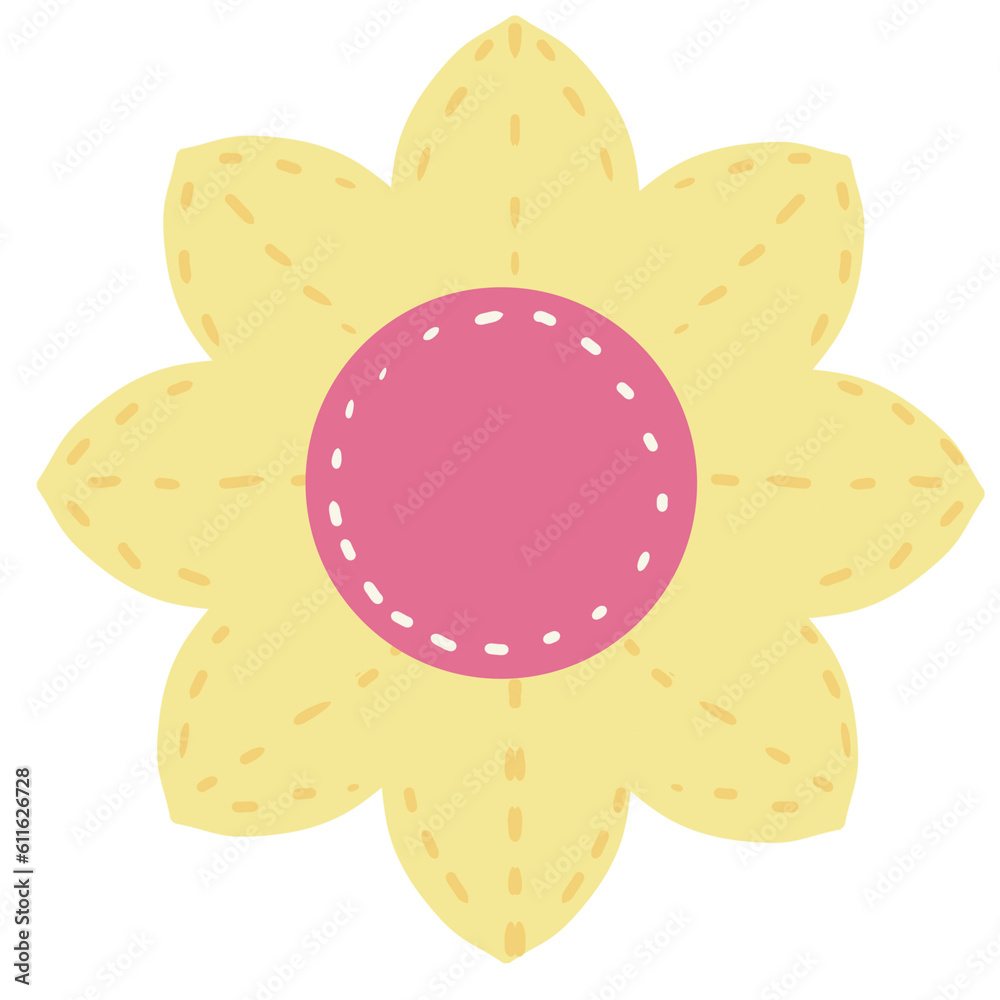 cute cartoon yellow flower hand drawn design for decoration cute cartoon yellow flower hand drawn design for decoration