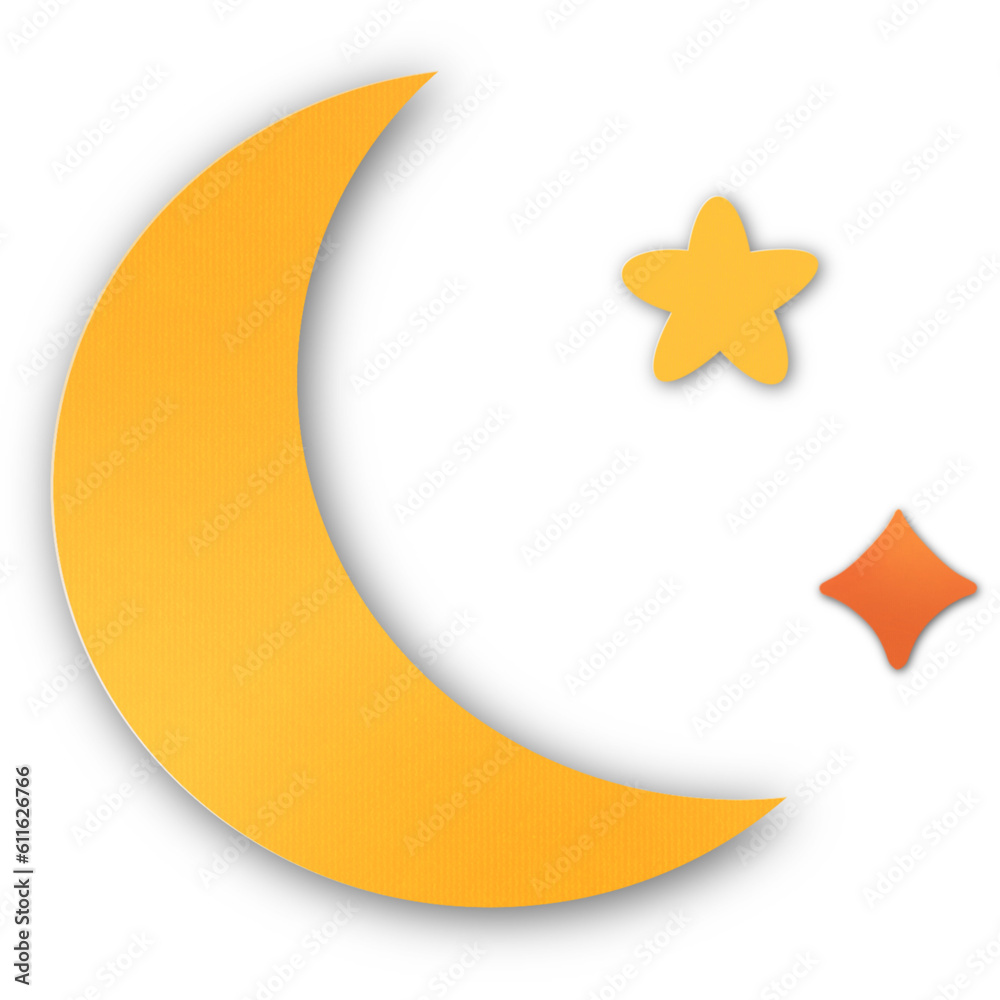 paper cuts cute cartoon weather hand drawn design moon cloud for decoration