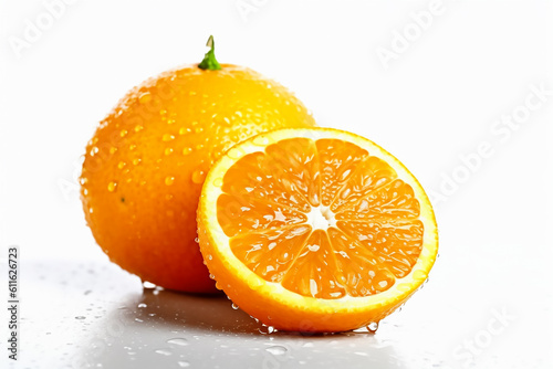 Seasonal orange fruit isolated on white background