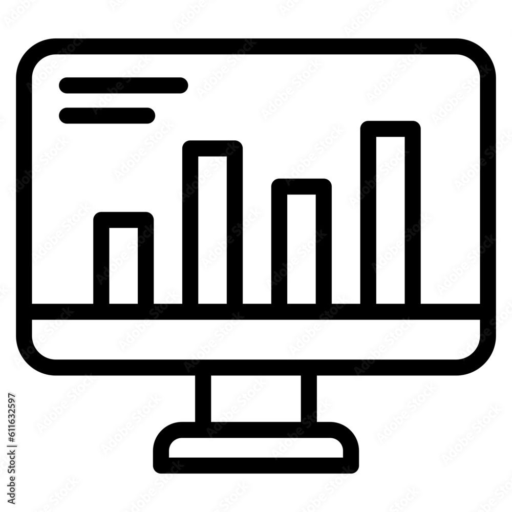 graph in display computer icon graph in display computer icon