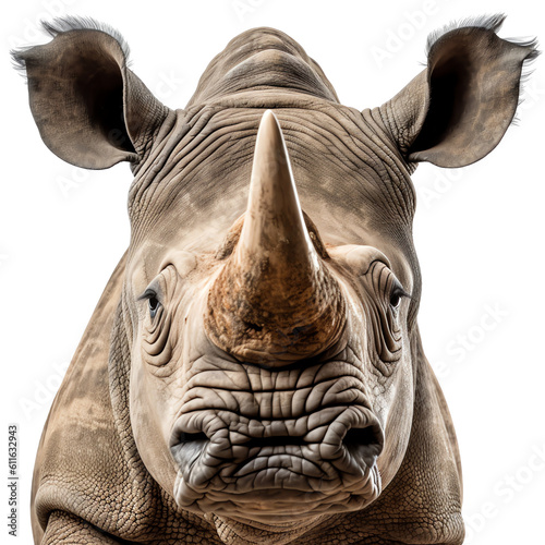 Rhinoceros head isolated - Generative AI