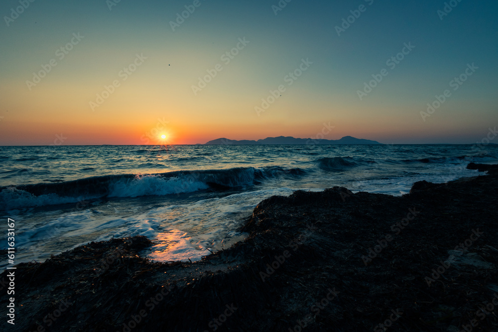 sunset at the beach in kos sunset at the beach in kos