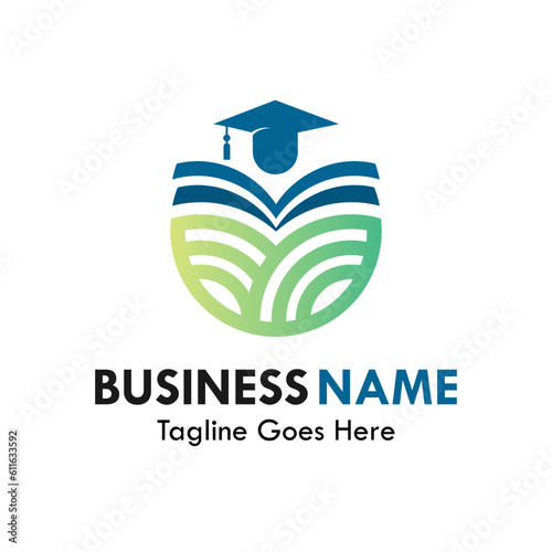 Natural student design logo template illustration