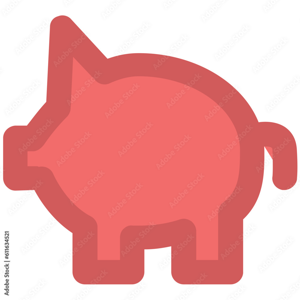An icon of piggy bank is denoting the concept of savings An icon of piggy bank is denoting the concept of savings
