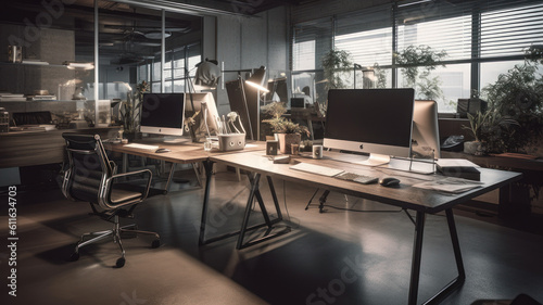 Modern office interior design . Contemporary workspace for creative business.