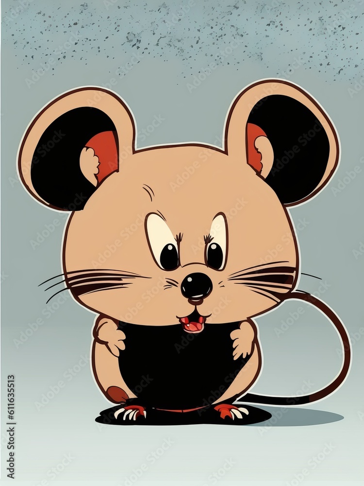 A drawing of a catoon mouse, volume five created with generative ai, ki A drawing of a catoon mouse, volume five created with generative ai, ki