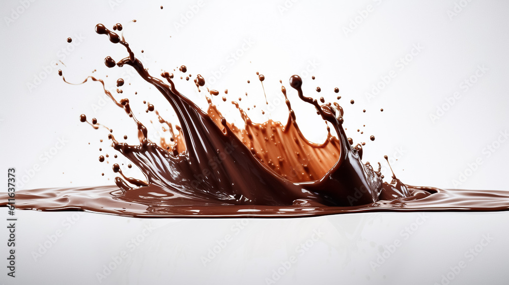 Chocolate splash isolated on white background Chocolate splash isolated on white background