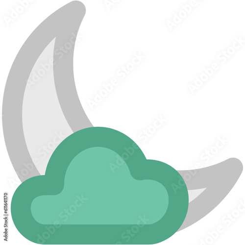 A sunny cloud bold line icon photo