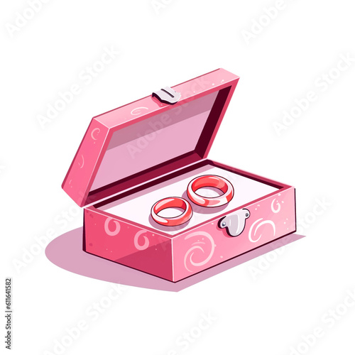 pink box with wedding ring