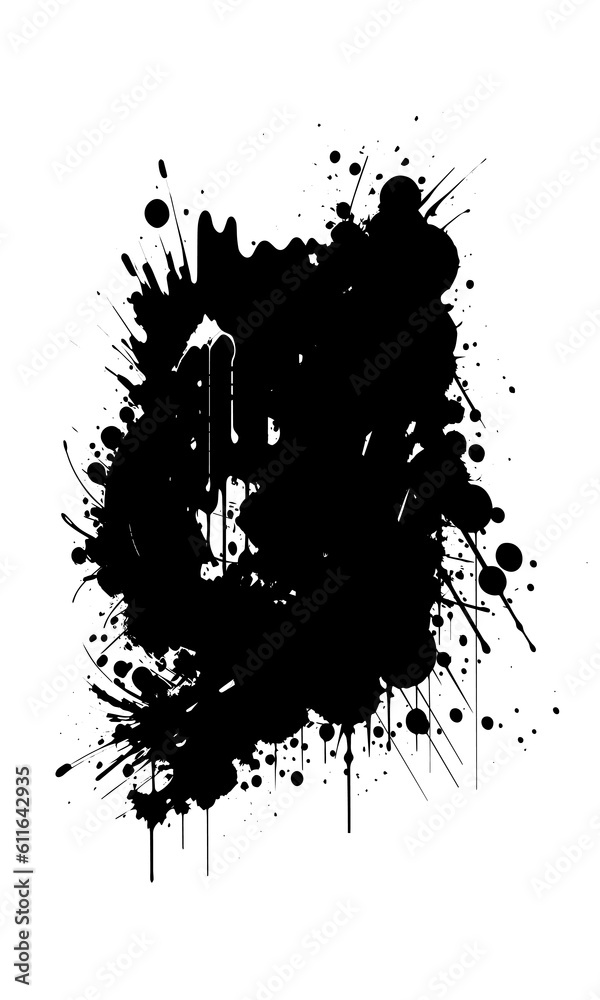 Grunge blob black isolated on a white background