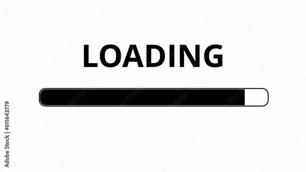 Black color loading bar on white background. Loading Transfer in effect. Technology concept. Animation of progress status bar, data loading Black color loading bar on white background. Loading Transfer in effect. Technology concept. Animation of progress status bar, data loading