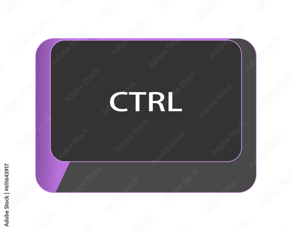 Single vector illustration, CTRL button on the keyboard Single vector illustration, CTRL button on the keyboard