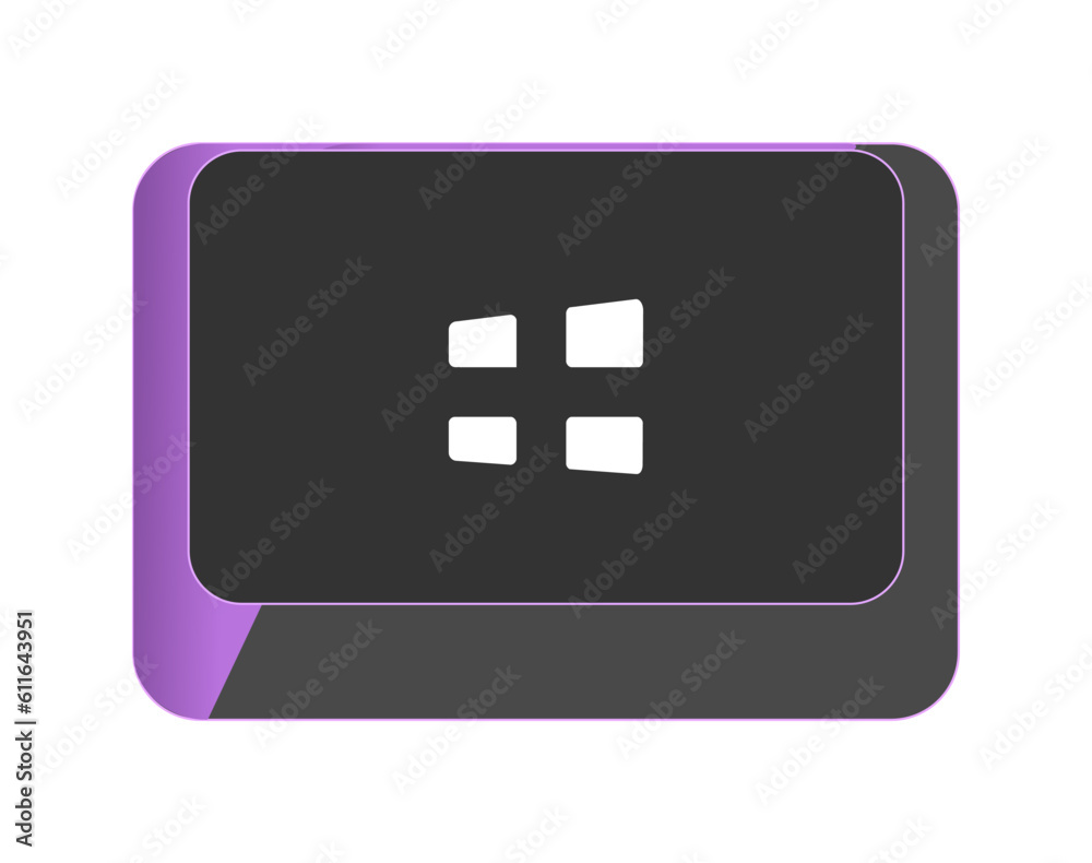 Single vector illustration, WINDOWS button on the keyboard Single vector illustration, WINDOWS button on the keyboard