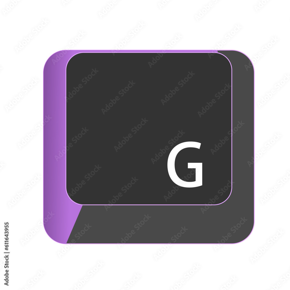 Single vector illustration, G button on the keyboard Single vector illustration, G button on the keyboard