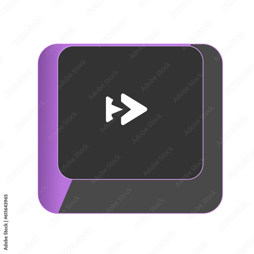 Single vector illustration, RIGHT button on the keyboard Single vector illustration, RIGHT button on the keyboard