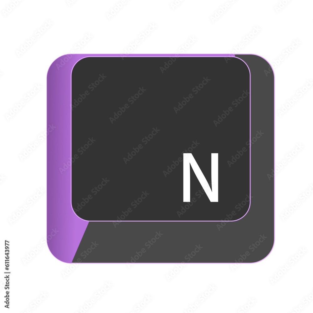 Single vector illustration, N button on the keyboard
Single vector illustration, N button on the keyboard