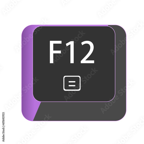 Single vector illustration, F12 button on the keyboard