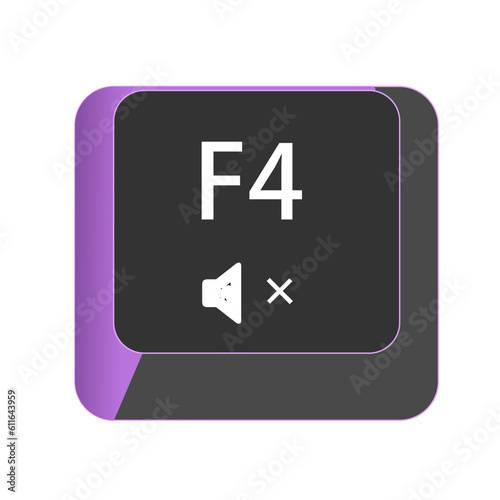 Single vector illustration, F4 button on the keyboard