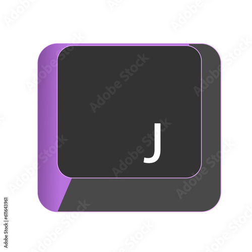 Single vector illustration, J button on the keyboard