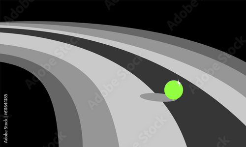 3d vector green ball trajectory