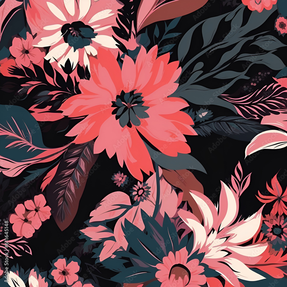 seamless floral background, autumn, leaves,AI generated seamless floral background, autumn, leaves,AI generated