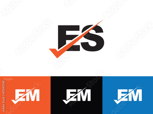 Checkmark Running es e&s e s Business Logo Icon Vector