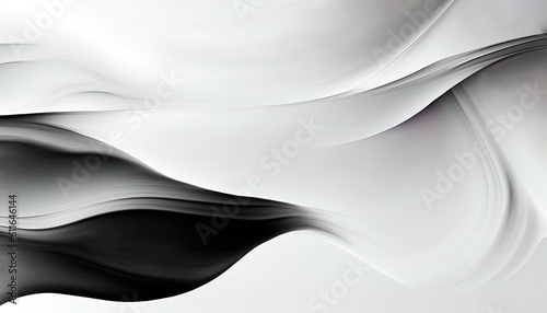 Wavy abstract background in black and white. Beautiful illustration design. Generative AI.