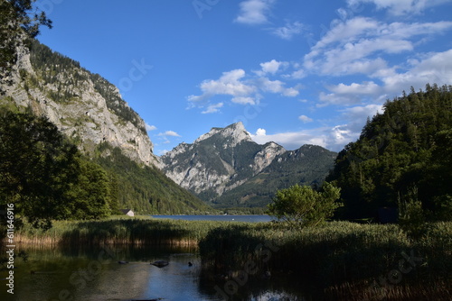 Leopoldsteiner See bei Eisenerz mit Blick auf den Pfaffenstein, Steiermark